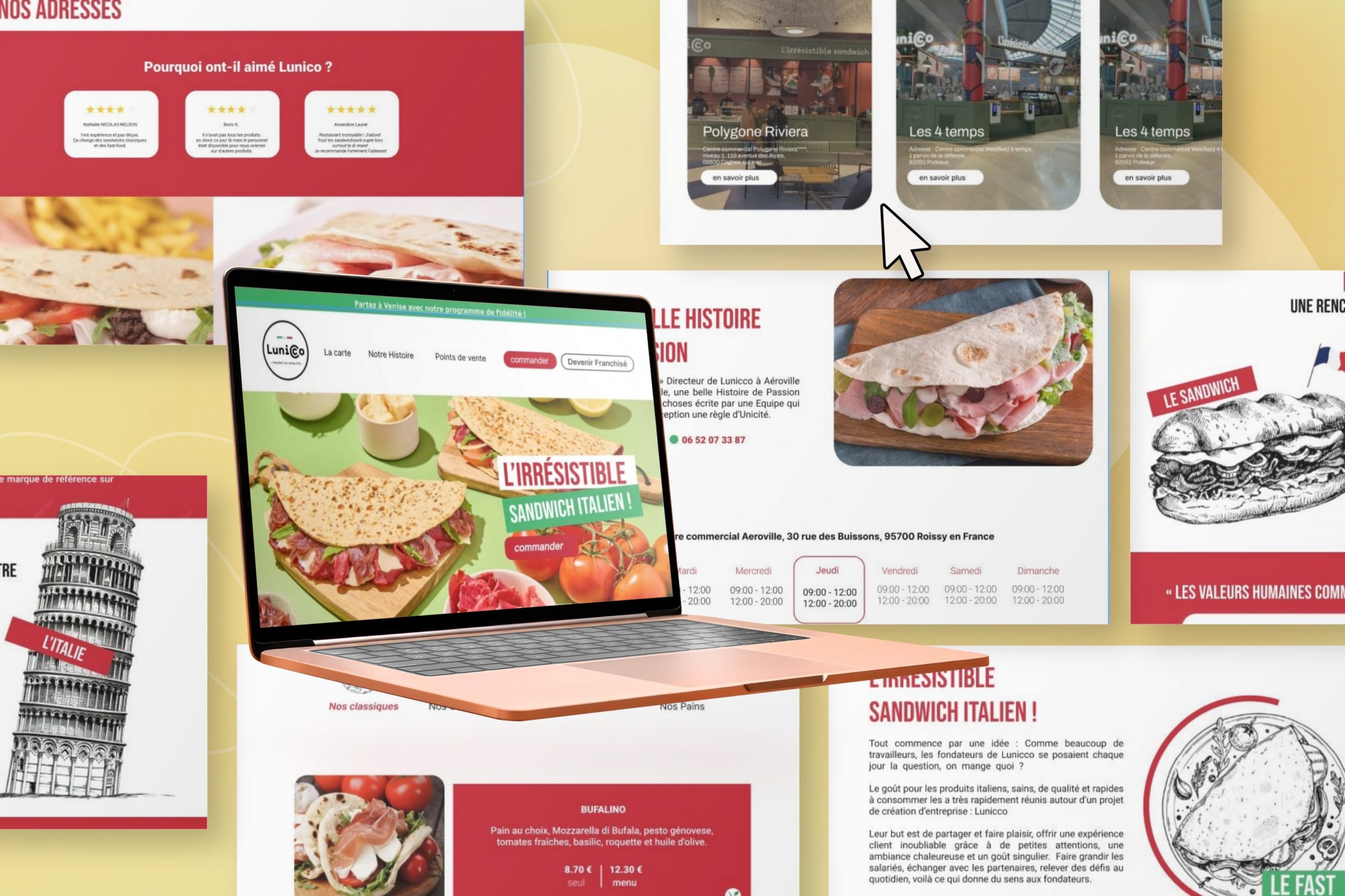 Lunicco : Maquette de refonte UX/UI